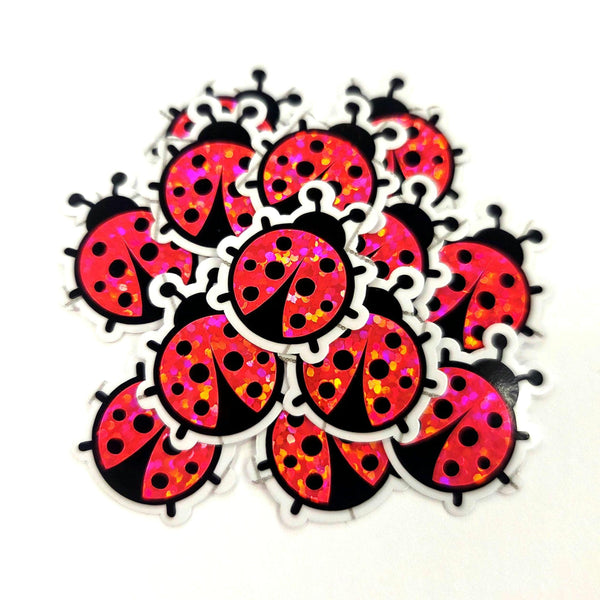 pink ladybug diecut stickers