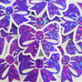 Mini Purple Bow Die Cut Stickers, Ribbon Decals, clear outline