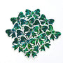 Dark Green Bow Mini Stickers, Sparkly Ribbon Decals, clear outline