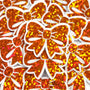 Orange Bows Sticker Set, sparkly mini stickers with clear outline