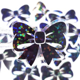 Black Bow Mini Stickers, Sparkly Ribbon Decals with clear outline