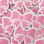 Pink Bow Stickers, Pastel Vinyl Bow Decal, clear outline