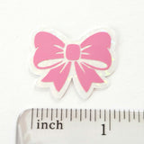 Pink Bow Stickers, Pastel Vinyl Bow Decal, clear outline