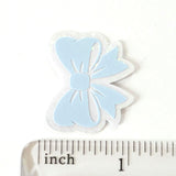Light Blue Bow Stickers, Pastel Vinyl Bow Decal, clear outline