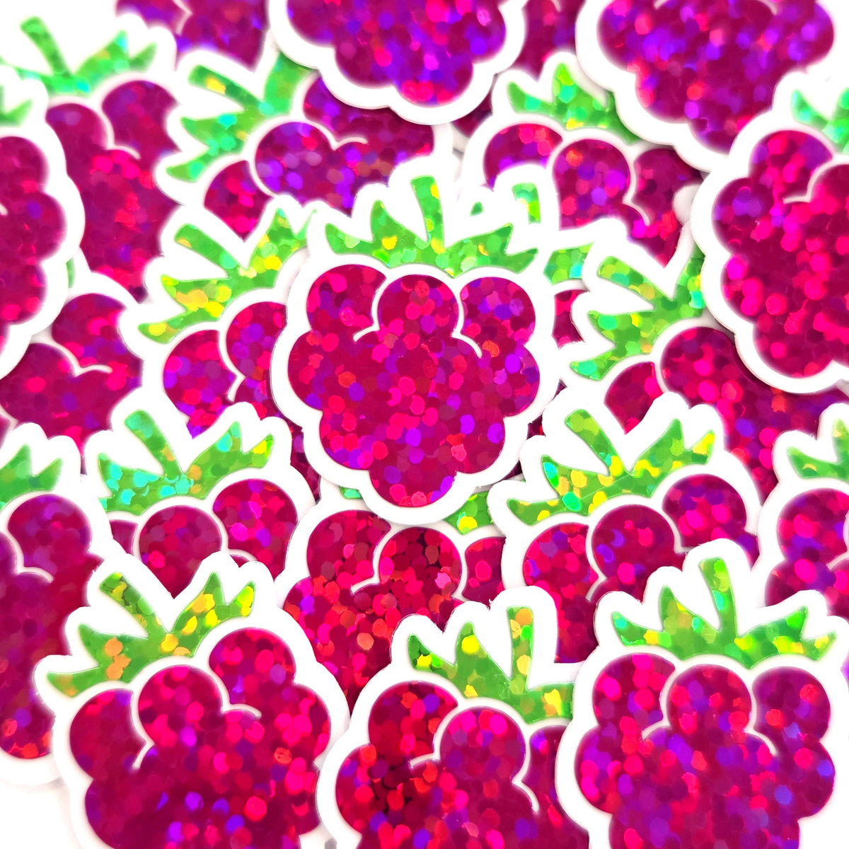Mini Blackberry Stickers, Die Cut Glitter Vinyl Decals, Peel & Stick, choose amount