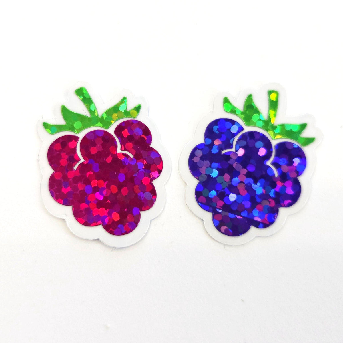 Mini Blackberry Stickers, Die Cut Glitter Vinyl Decals, Peel & Stick, choose amount