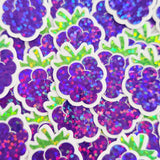 Mini Raspberry Sticker Set, Die Cut Glitter Vinyl Decals, Peel & Stick, choose amount