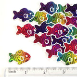 Rainbow Fish Die-Cut Stickers with Clear outline, Decals, Peel-and-Stick
