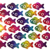 Rainbow Fish Die-Cut Stickers with Clear outline, Decals, Peel-and-Stick
