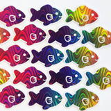 Rainbow Fish Die-Cut Stickers with Clear outline, Decals, Peel-and-Stick