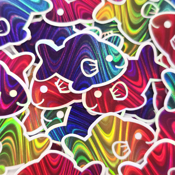 Rainbow Fish Die-Cut Stickers with Clear outline, Decals, Peel-and-Stick