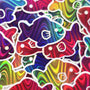 Rainbow Fish Die-Cut Stickers with Clear outline, Decals, Peel-and-Stick