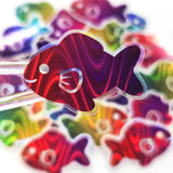 Rainbow Fish Die-Cut Stickers with Clear outline, Decals, Peel-and-Stick