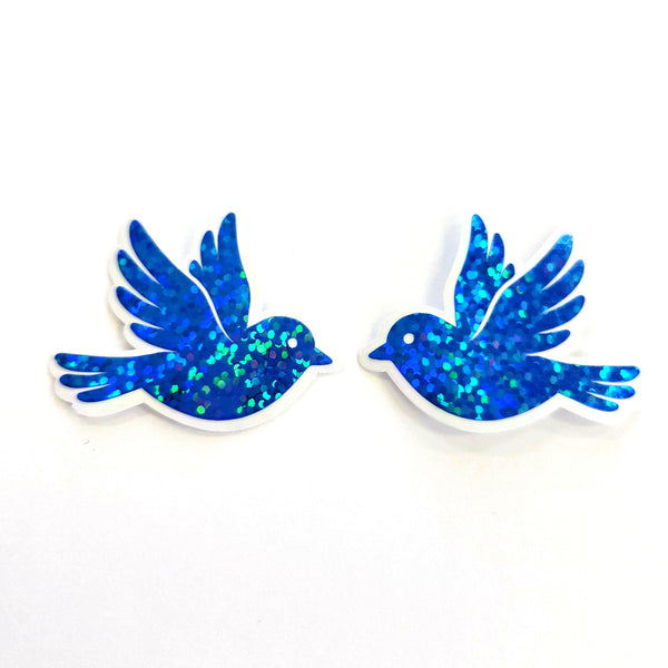 Mini Bluebird Stickers, Die-Cut Vinyl Decals, Peel & Stick Birds