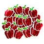 Red Bell Pepper Stickers, Vegetable Garden Die Cut Glitter Vinyl Decals, Peel & Stick, choose amount
