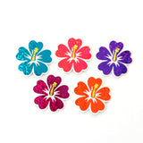 Mini Turquoise Hibiscus Flower Stickers, tropical blooms, summer garden, island beach wedding stickers, choose color.