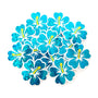 Mini Turquoise Hibiscus Flower Stickers, tropical blooms, summer garden, island beach wedding stickers, choose color.