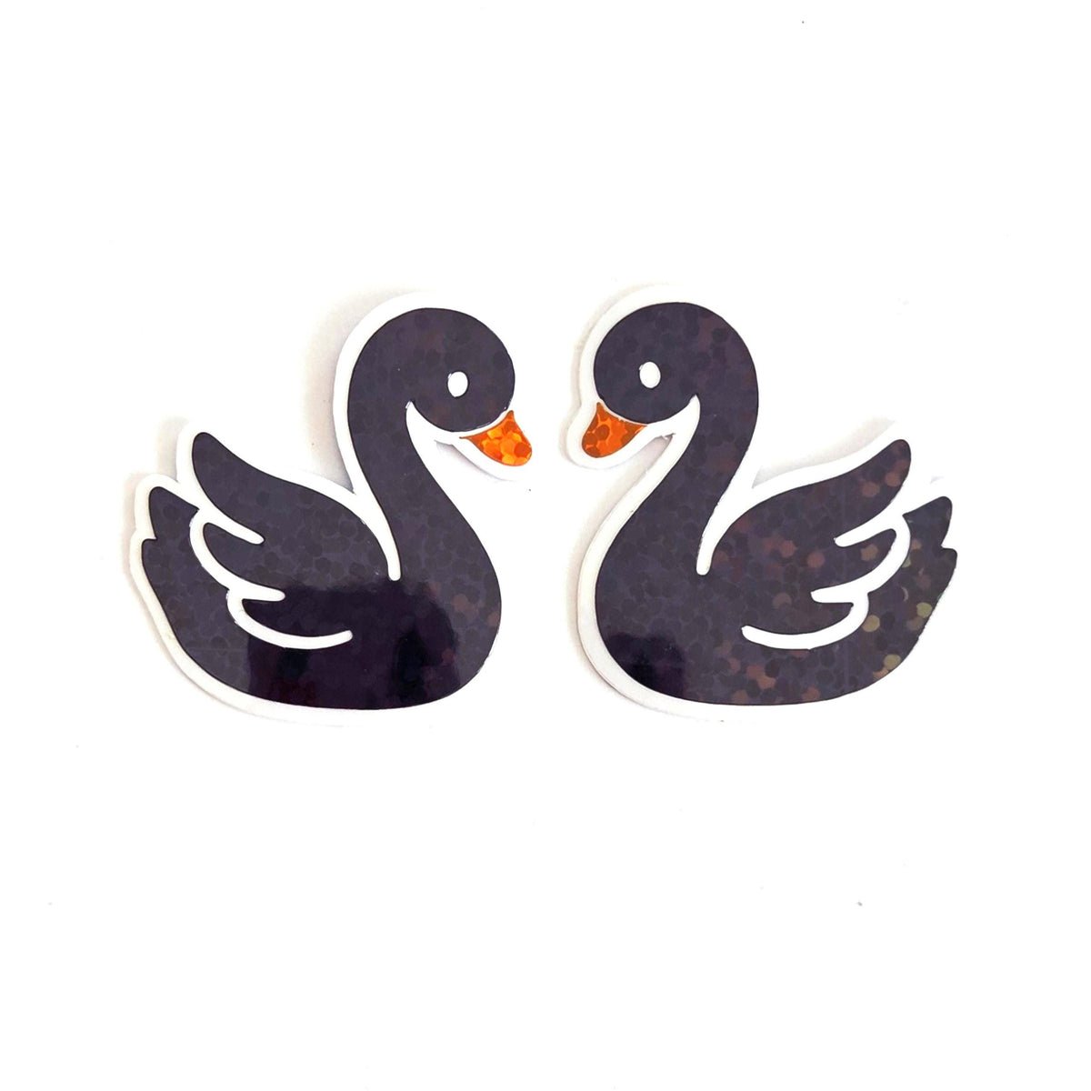 Mini Black Swan Stickers, Die-Cut Vinyl Decals for summer wedding decor