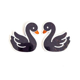 Mini Black Swan Stickers, Die-Cut Vinyl Decals for summer wedding decor