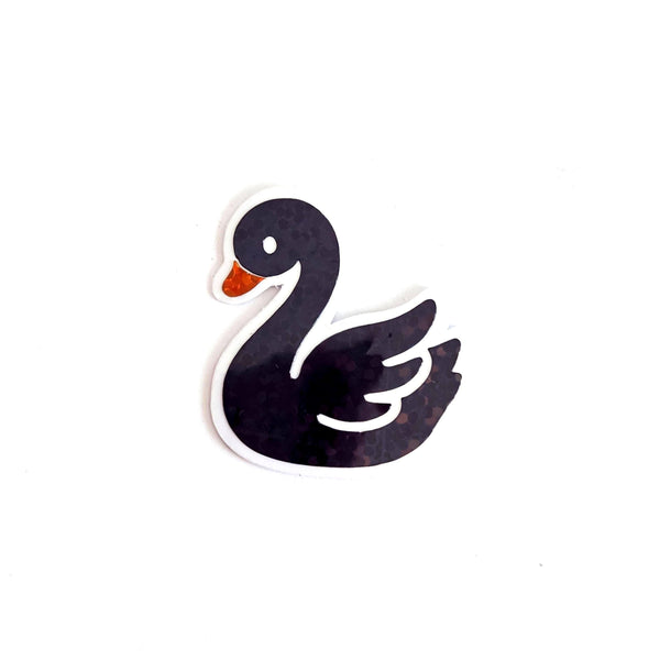 Mini Black Swan Stickers, Die-Cut Vinyl Decals for summer wedding decor
