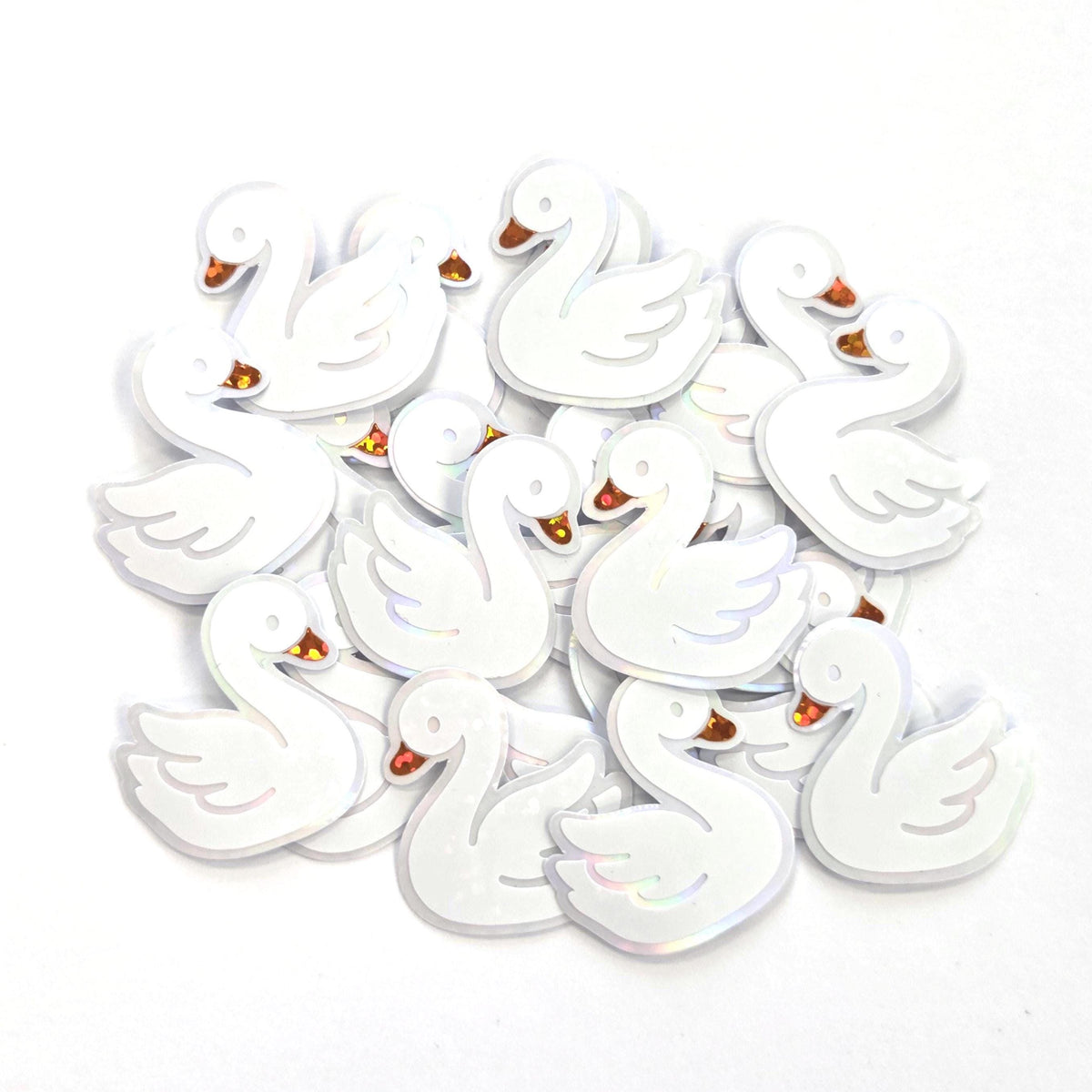 white swan die cut stickers