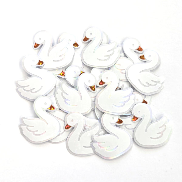 white swan die cut stickers