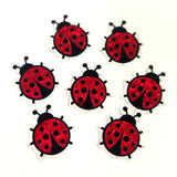 Pink Ladybug Stickers, Cute Bugs, Die Cut Glitter Vinyl Decals, Peel & Stick, choose amount