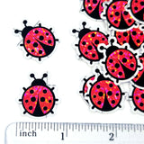 Pink Ladybug Stickers, Cute Bugs, Die Cut Glitter Vinyl Decals, Peel & Stick, choose amount