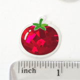 Garden Tomato Sticker Set, sparkly summer vegetable stickers for planners, journals and scrapbook pages.
