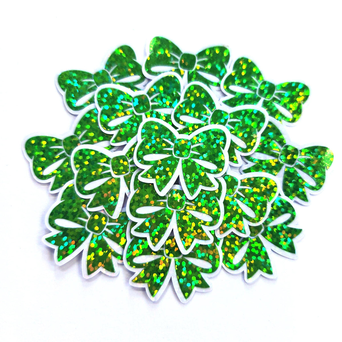 small spring green bow stickers