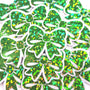 Green Bow Mini Stickers, Sparkly Ribbon Decals, clear outline