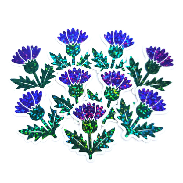 Thistle Sticker Set, purple flower of Scotland, stickers for envelopes, travel journals and scrapbook pages.