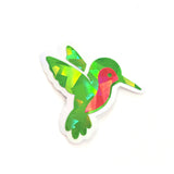 Green Hummingbirds Mini Sticker Set, Sparkly Vinyl Birds for Crafts, Planners, Journals