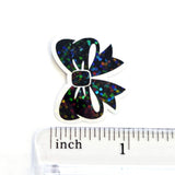 Black Bow Mini Stickers, Sparkly Ribbon Decals with clear outline