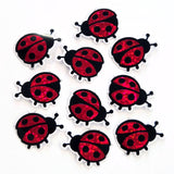 Pink Ladybug Stickers, small sparkly bug decals with clear outline