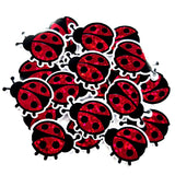 Pink Ladybug Stickers, small sparkly bug decals with clear outline