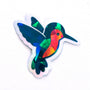 Turquoise Hummingbirds Mini Sticker Set, Sparkly Vinyl Birds for Crafts, Planners, Journals