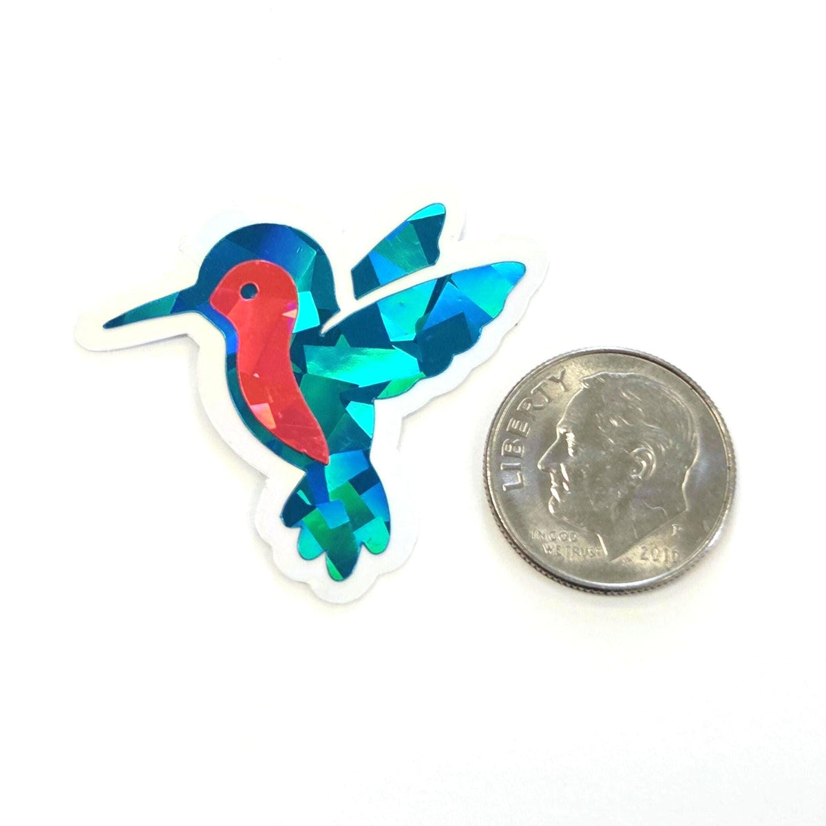 Turquoise Hummingbirds Mini Sticker Set, Sparkly Vinyl Birds for Crafts, Planners, Journals