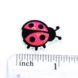 Pink Ladybug Stickers, small sparkly bug decals with clear outline