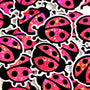 Pink Ladybug Stickers, small sparkly bug decals with clear outline