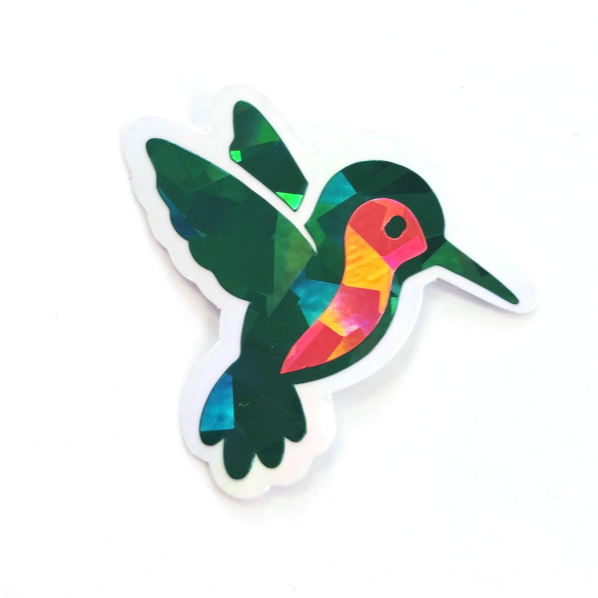 Dark Green Hummingbirds Mini Sticker Set, Sparkly Vinyl Birds for Crafts, Planners, Journals