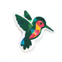 Dark Green Hummingbirds Mini Sticker Set, Sparkly Vinyl Birds for Crafts, Planners, Journals
