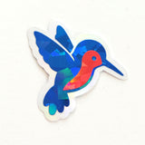 Blue Hummingbirds Mini Sticker Set, Sparkly Vinyl Birds for Crafts, Planners, Journals