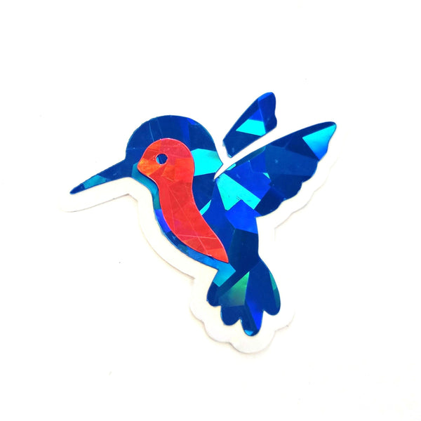 Blue Hummingbirds Mini Sticker Set, Sparkly Vinyl Birds for Crafts, Planners, Journals