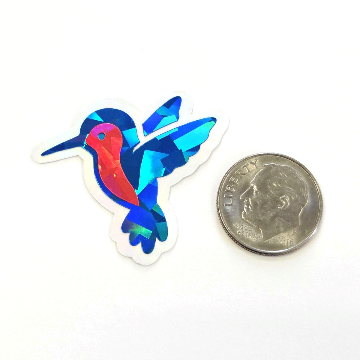 Blue Hummingbirds Mini Sticker Set, Sparkly Vinyl Birds for Crafts, Planners, Journals