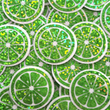 Orange Slice Mini Stickers, Small Sparkly Fruit Stickers for Crafts, Food Journals and Planners.