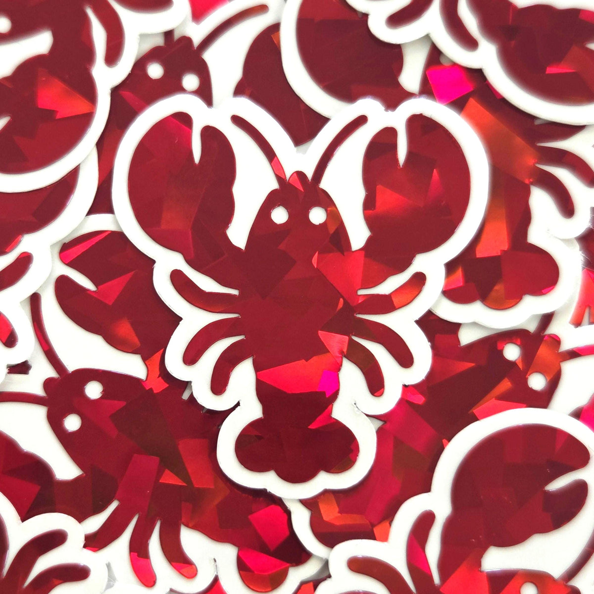 Lobster Mini Stickers Set, Sparkly Sealife Stickers for Summer Weddings, Clambakes and Beach Birthday Decor.