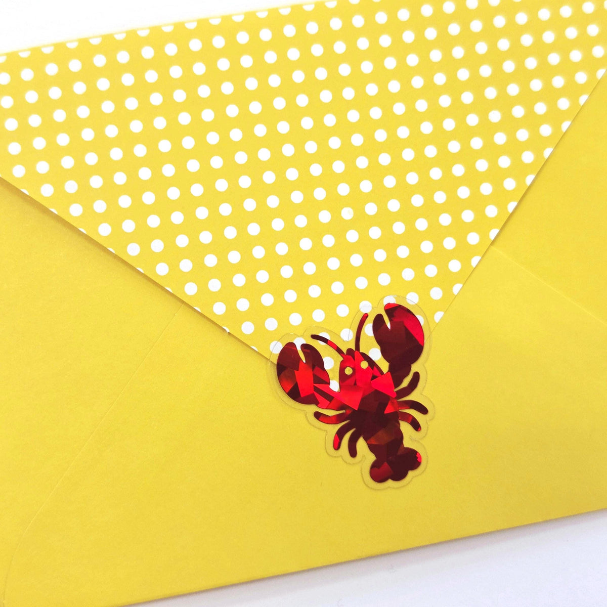 Lobster Mini Stickers Set, Sparkly Sealife Stickers for Summer Weddings, Clambakes and Beach Birthday Decor.