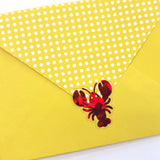 Lobster Mini Stickers Set, Sparkly Sealife Stickers for Summer Weddings, Clambakes and Beach Birthday Decor.
