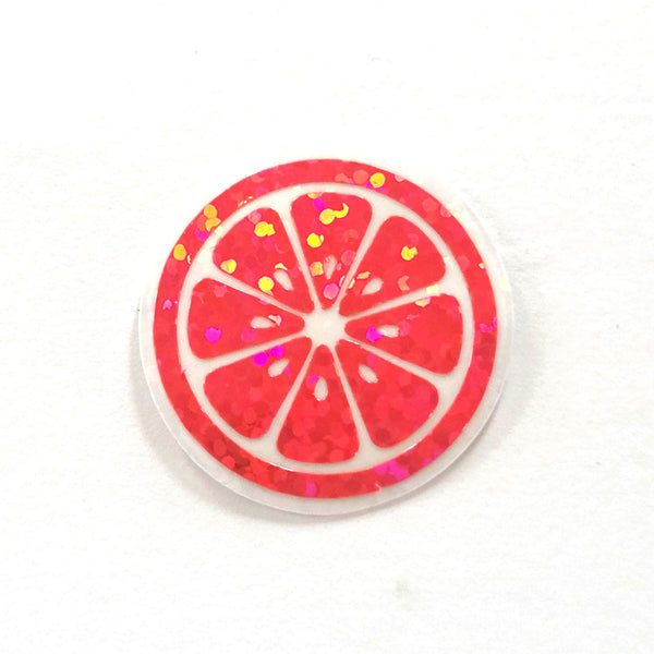 Pink Fruit Slice Mini Stickers, Small Sparkly Stickers for Crafts, Food Journals and Planners.